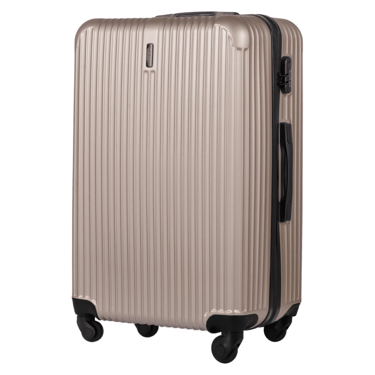W WINGS Cabin Suitcase 20 Inch Champagne Beige | ABS+ Hard Shell Carry On Luggage With Combination Lock And 360° Spinner Wheels - Champagne - View 1