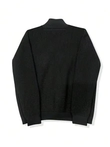 GRDR Men's Casual Long Sleeve Zip-Up Cardigan Sweater, Versatile For Daily Wear - Black - View 3