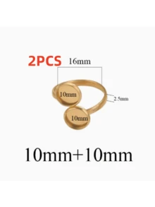 2pcs 304 Stainless Steel Ring Blanks, 16mm Twisted Flower Adjustable Style, With Glass Inlay Base, DIY Handmade Jewelry Tray, Ring Tray - Ring Setting - View 11