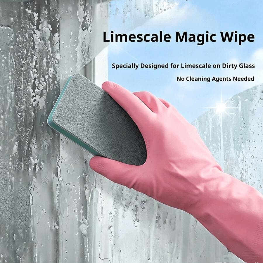 Magic Descaling Cleaning Brush, 1/2/3pcs Multi-Function Bathroom Glass Mirror Shower Tile Cleaning Tool, Powerful Water Stain Watermark Limescale Removal Brush, Suitable For Windows And Sinks