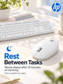 HP CS10 升級版無線鍵盤滑鼠組合,靜音操作,自動休眠省電,穩定無線連接,舒適鍵盤滑鼠套組,適用於筆記型電腦、桌上型電腦、居家辦公、工作與學習 - 白色 - 查看 7