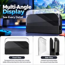 Gaming Console Protective Case, Clear Transparent Front Cover, Dust Resistant Protective Shell, Slim Fit Console Cover, Easy Installation, Stylish Desktop Storage Protector, Transparent & Black Options - View 2
