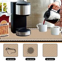 1pc Dish Drying Mat, Coffee Machine Mat, Light Khaki Herringbone Pattern Vintage Postage Stamp Serrated Edge Design, Highly Absorbent, Suitable For Dining Table, Cafe And Other Scenes, Multi-Purpose Drainage Mat, Home Gift, Tabletop Decor - XYLSD-1193 - View 10