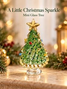 Crystal Glass Christmas Tree Ornament, Sculpture With Collection And Decorative Value, Suitable For Holiday Home Desktop Display, Ideal Choice For Adult Home Decor. Suitable For Home Desktop, Window Display And Creating Christmas Holiday Atmosphere, Also Can Be Used As Holiday New Year Gift. - Multiple Styles - View 2