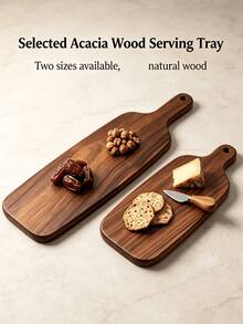 Extra Long Rectangular Cutting Board With Handle - Kitchen Cutting Board, Wooden Board, Serving Board, Fashionable Wooden Design Platter, Multi-Purpose, Cheese Board, Coffee Wooden Tray, Snack Wooden Tray, Perfect For Desserts, Cheese, Appetizers, Steak, Hors D'oeuvres And Fruit, Restaurant, Patio, Holiday Party, Luxury Home Decor Tray, Essential For Hosting, Suitable For All Seasons, Kitchen Accessories, Holiday Gift - View 12