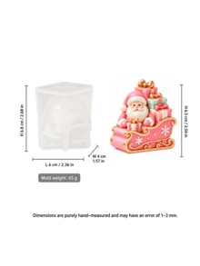 3D Santa Claus Sleigh Gift Box Silicone Mold, Snowflake Star Sleigh, DIY Candle Resin Plaster Mold For Christmas Home Table Decor - Christmas Candle Silicone Mold - View 6
