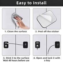 1pc/2pcs/3pcs High-Security Lock, Multi-Functional Cabinet/Door/Window/Refrigerator Lock, Baby Safety Lock, Home Decor Gift - Black - View 6