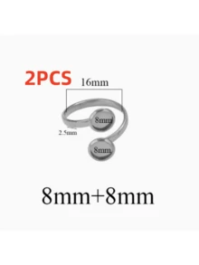 2pcs 304 Stainless Steel Ring Blanks, 16mm Twisted Flower Adjustable Style, With Glass Inlay Base, DIY Handmade Jewelry Tray, Ring Tray - Ring Setting - View 15