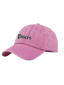 1Pc 12 Zodiac Signs Vintage Washed Baseball Cap, Vintage Gothic Letter Print Pink Dad Hat, Adjustable Unisex Casual Cap, Holiday Party Daily Accessory - Pink - View 9