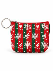 Creative Christmas Series Coin Purse Key Pouch, Portable Personalized Handheld Small Bag, Multi-Functional Storage Bag, Women's Key Ring Coin Purse, Cute Holiday Party Gift Bag - Multicolor - View 13