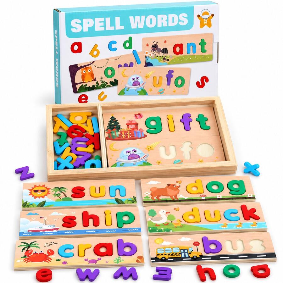 3-5 Years Old Children's Customizable Spelling Learning Toy, Letter Spelling Game, Literacy Game