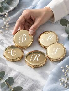 Personalized Cloud-Shaped Portable Makeup Mirror, Customized Compact Mirror, Double-Sided Pocket Mirror, Bridesmaid Gift, Bridal Shower Birthday Gift - Multicolor Lettering Film Mirror - View 3