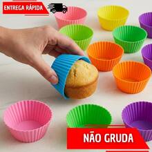 Kit 12 Forma De Silicone Pequena Multiuso Mini Formas Pudim Bolo Premium Não Gruda Forno e Micro ondas Forma Mufins - Vermelho ou Preto - Visão 5