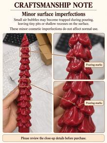 Red Christmas Tree Twisted Cone Candle, Spiral Shaped Decorative Candle, Suitable For Christmas Table, Holiday Party, Wedding And Home Decor - Red - View 11