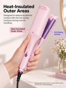 Triple Barrel Hair Curler, Ceramic Curling Iron For Hair And Hair Curlers, Light Pink And Purple Beach Waver, Hair Tools For Styling Curls, Hair Salon Supplies And Salon Equipment, Travel Essentials For Women, Wedding Party And Date Night Styling - 查看 7