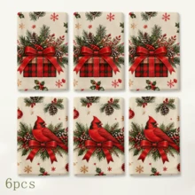 2pcs Christmas Kitchen Towels Watercolor Red Cardinal & Pinecone Print, Holiday Home Decor Opening Gift Suitable For Kitchen, Bathroom, Toilet, Winter Home Decor, Christmas Gift Set - Multicolor - View 12