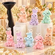 Cute Silicone Rabbit Mold - Suitable For Resin, Plaster And Candle Making, Animal Themed Oval DIY Craft Tool, Can Be Used For Aromatherapy, Decoration And Creative Projects - Perfect For Craft Enthusiasts And DIY Lovers - White - View 8
