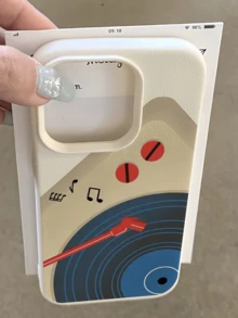 1件 白色黑膠唱片音符極簡風全包覆 TPU 防震手機殼，適用於 Apple 18 17 16 15 14 13 12 11 Pro Max 保護殼 Air，兼容三星系列 - 彩色 - 查看 1