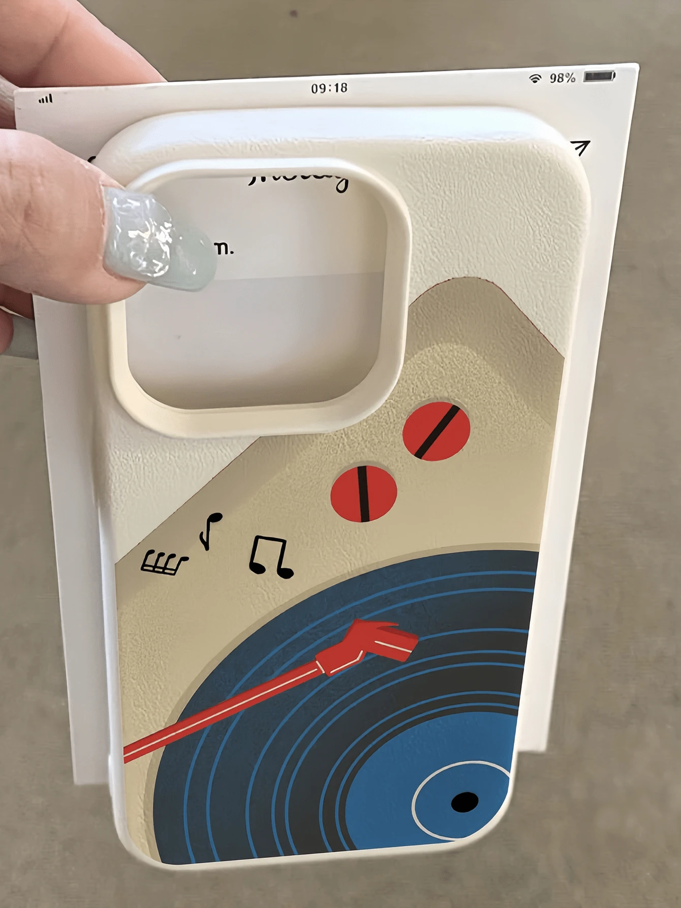 1件 白色黑膠唱片音符極簡風全包覆 TPU 防震手機殼，適用於 Apple 18 17 16 15 14 13 12 11 Pro Max 保護殼 Air，兼容三星系列 - 彩色 - 查看 1