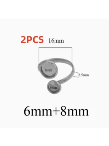 2pcs 304 Stainless Steel Ring Blanks, 16mm Twisted Flower Adjustable Style, With Glass Inlay Base, DIY Handmade Jewelry Tray, Ring Tray - Ring Setting - View 22