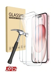 3pcs [2026 New] 9H Tempered Glass Screen Protector, Compatible With IPhone18/18Pro/18Promax/17/17 Pro/17 Pro Max/17 Air/16/16 Plus/16 Pro/16 Pro Max/15/15 Pro Max/14/14 Plus/13/13 Mini/12/12 Mini/11 Pro Max/X/XS/XR, High Definition Transparent Anti-Scratch Bubble-Free - Clear - View 48