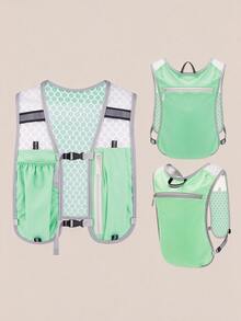 Modern Sports Polyester Running Vest Pack, Unisex, Lightweight Breathable Mesh Backpack With Adjustable Chest Buckle, Front Zipper Pocket And Rear Storage Compartment, Hands-Free Phone Holder, Suitable For Trail Running, Hiking, Cycling, Autumn/Winter - Multicolor - View 13