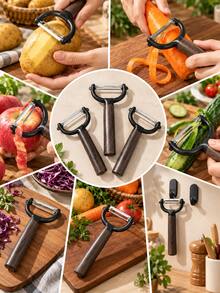Sharp Stainless Steel Blade, Soft Comfortable Handle, Suitable For Peeling Cucumber, Apple, Potato, Dishwasher - Multicolor - View 8