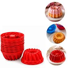Kit 12 Forma De Silicone Pequena Multiuso Mini Formas Pudim Bolo Premium Não Gruda Forno e Micro ondas Forma Mufins - Vermelho ou Preto - Visão 6