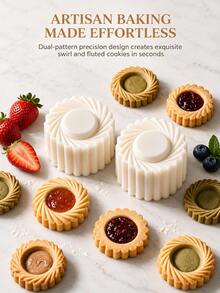 3D Petal Cookie Mold, Press-Style DIY Jam & Butter Filled Cookie Cutter, Yellow Pear & Pineapple Dessert Embossing Mold - Multicolor - View 14