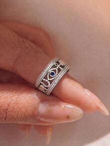 1pc Evil Eye Women's Eternity Ring, Exquisite Jewelry Gift, Daily Accessory, Engagement & Wedding Gift - Style 5 - View 3