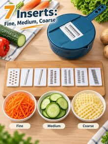 SMEGGEMS 12-In-1 Multifunctional Vegetable Chopper, Manual Carrot & Potato Shredder, Carrot Grater, Kitchen Tool, Vegetable Slicer - View 5