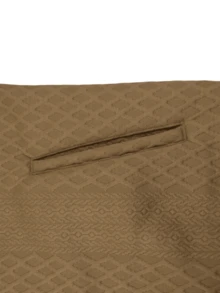 Men's Fleece Lined Jacket, Casual Daily Wear, Diamond Jacquard, Autumn Standard Fit, Zipper Closure, Ribbed Cuffs And Hem, Polyester Spandex Blend, Khaki Color - Khaki - View 3