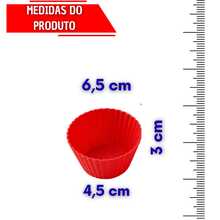 Kit 12 Forma De Silicone Pequena Multiuso Mini Formas Pudim Bolo Premium Não Gruda Forno e Micro ondas Forma Mufins - Vermelho ou Preto - Visão 2