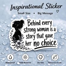 Nhãn dán vinyl truyền cảm hứng "Behind Every Strong Woman", decal trích dẫn hoa văn đen trắng, nhãn dán chống nước tạo động lực cho laptop, ô tô, bình nước, sổ tay, ốp điện thoại và ván trượt - Như hình - Xem 6