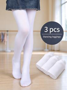 3pcs/Set Solid Color Fashion Children's Dance Practice Tights, Elegant Soft Comfortable Tights, Suitable For All Seasons, Multiple Colors Available - Multicolor - View 14