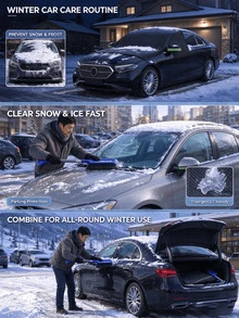 2pcs Thickened Car Cover And Snow Shovel, All-Season Universal Windshield Cover, Fiber Oxford Fabric, Suitable For Cars, Windproof, Waterproof, Tear-Resistant, Snow, Frost, Ice, UV Protection, Outdoor Parking, Car Exterior Protection Cover - Multicolor - View 7