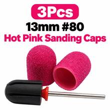 3Pcs Nail Sanding Caps Set, 2Pcs 10/13mm 80 Grit Colorful Sanding Caps With 1 Mandrel For Electric Nail Drill Manicure - Multicolor - View 18