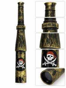 2pcs Pirate Costume Accessories, Vintage Telescope And Compass, Plastic Pirate Props, Suitable For Halloween Cosplay, Treasure Hunt Games, Theme Parties - Multicolor - View 4