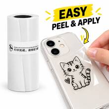 57mm Transparent Thermal Paper, Clear Self-Adhesive Sticker Refills For Portable Printers, Christmas Gift Wrapping, Halloween Party Decor, Bottle Labels, Photos, Study Notes, Organization, Compatible Refill Tape Only - View 5