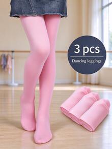 3pcs/Set Solid Color Fashion Children's Dance Practice Tights, Elegant Soft Comfortable Tights, Suitable For All Seasons, Multiple Colors Available - Multicolor - View 31
