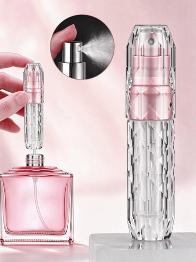 Diamond Cut Refillable Perfume Atomizer, Portable Bottom-Fill Perfume Spray Bottle, Fine Mist Metal Nozzle, Multi-Color Empty Perfume Bottle, Pocket-Sized Travel Decant Container, Leak-Proof Perfume Sample Bottle, Portable Makeup Decant Tool, Reusable Perfume Storage Bottle, Mini Perfume Bottle Suitable For Handbag, Easy Refill Without Wasting Perfume, Essential Perfume Decant Tool For Travel