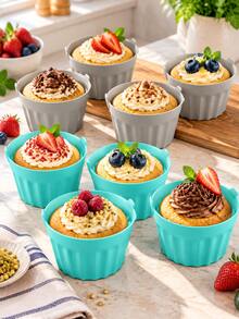 New Air Fryer Silicone Baking Cups, Baking Molds, Muffin Cups, Cake Molds, Egg Molds - Multicolor - View 9