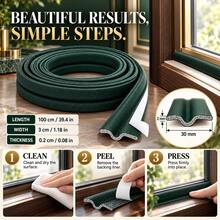 Home Door Gap Blocker Self-Adhesive Door Bottom Seal, Weather Stripping Soundproof Dustproof Windproof Light Blocking Door Sweep Strip - A - View 3