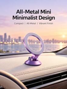 2026 New Mini Magnetic Car Phone Holder, All-Metal Dashboard Magnetic Phone Mount, 360° Rotatable Adhesive Phone Stand, Suitable For Car Navigation - A - View 5