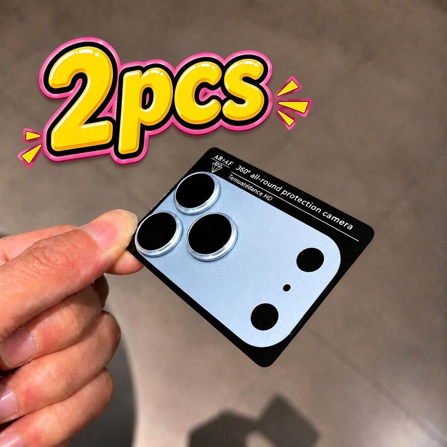 CASECOPS 2件組防震鏡頭保護膜，適用於 iPhone 18 Pro/18 Pro Max，全覆蓋防刮防指紋，有效保護相機鏡頭，拍出更清晰照片，時尚簡約生日禮物 - 冰川藍