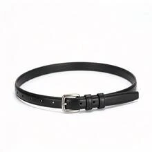 1pc/2pcs Women's Silver Buckle Solid Color Minimalist Casual Versatile Decorative Belt, Suitable For Daily Commute Wear - Multi-color Silver Buckle - View 7