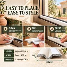 Cuttable Self Adhesive Door Bottom Seal Strip, Door Sweep Weather Stripping, Soundproof Draft Blocking, Fits 10-30mm Door Gap, Multiple Colors Available - C - View 3