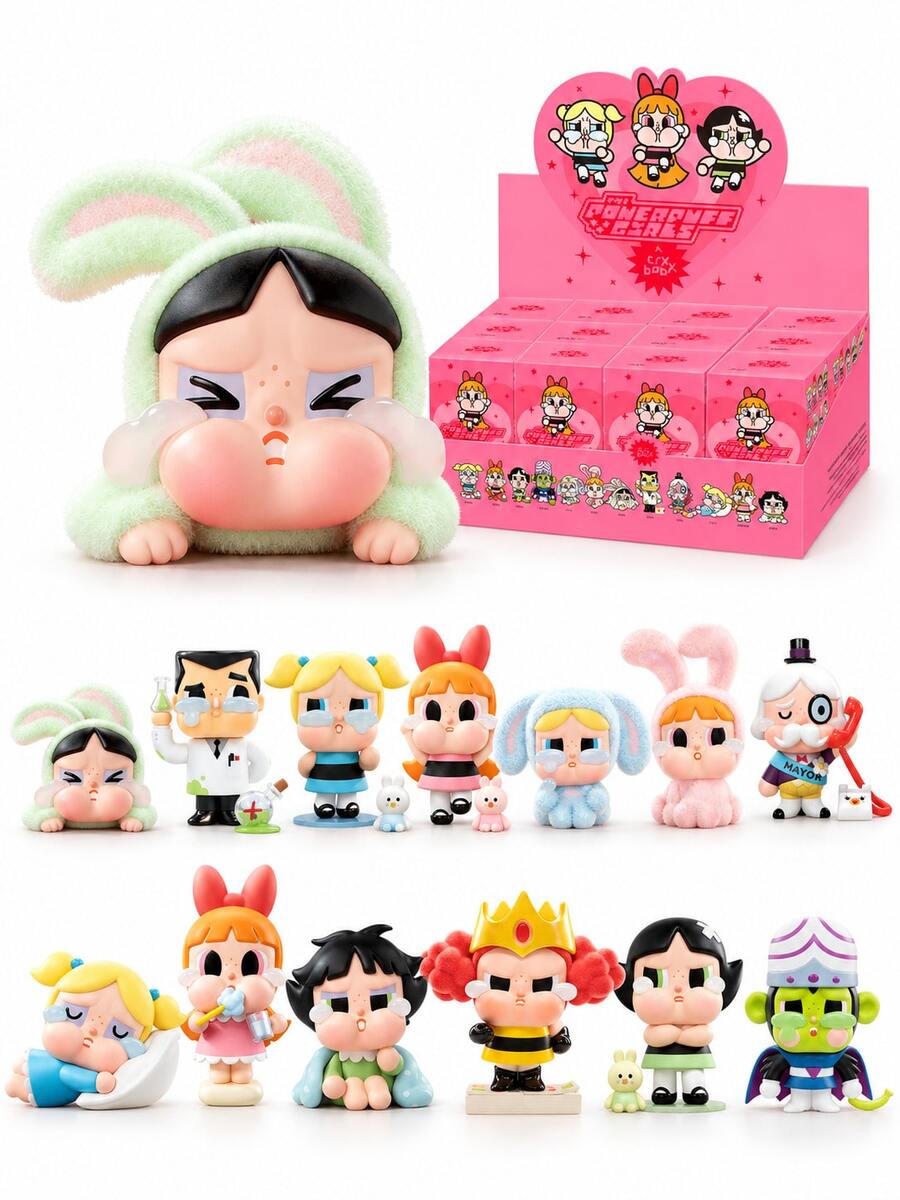 CRYBABY Cute Girl Series Blind Box, 12 Regular Styles + 1 Hidden Style, Cute Powerpuff Girls Blind Box, CRYBABY Fan Collectible Figure, Y2K Cute Powerpuff Girls Blind Box Figure, Toy Blind Box Gift, Cute Figure Blind Box, Holiday Gift - Multicolor - View 1