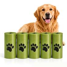 10 Rolls/150pcs Random Scented Dog Poop Bags, Printed With Cute Paw Print Pattern - Durable Pet Waste Bags, Suitable For Outdoor Use, Thickened Leak-Proof, Pet Waste Management, Foldable Square Design, High Quality (1 Dispenser) - Green - View 13
