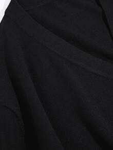 GRDR Men's Casual Solid Color Button-Up Long Sleeve Knit Cardigan - Black - View 6